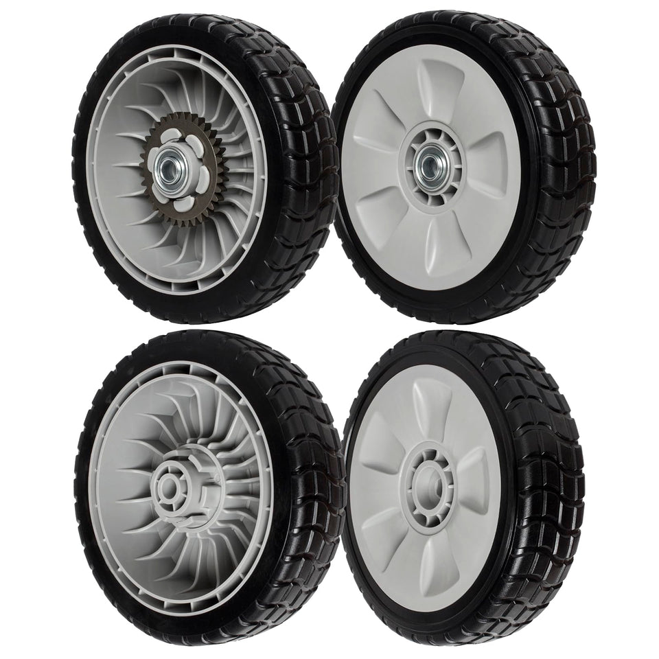 ZALANA drive wheels front and rear 4-pack improve mower stability and smooth operation.