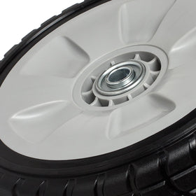 ZALANA bore 1/2 inch wheels fit common mower axles and fittings.