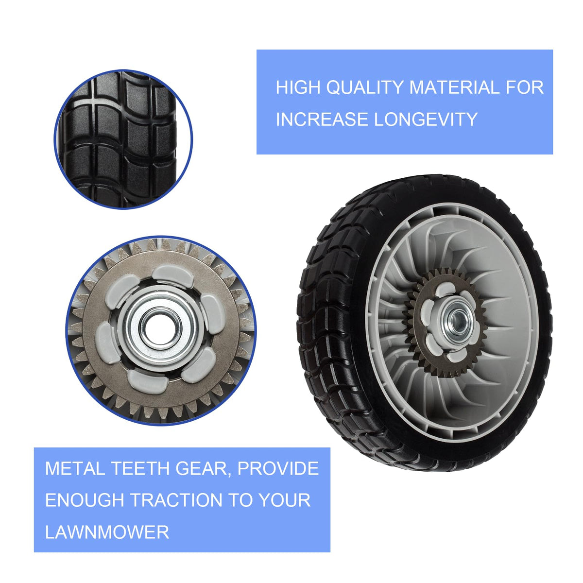 ZALANA pack of 2 rear wheels ready for quick replacement.