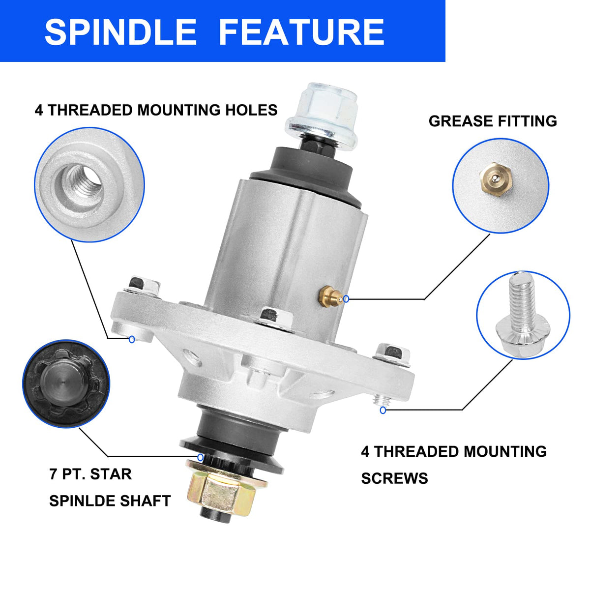 ZALANA spindle bolts and parts, installation kit for easy swap.