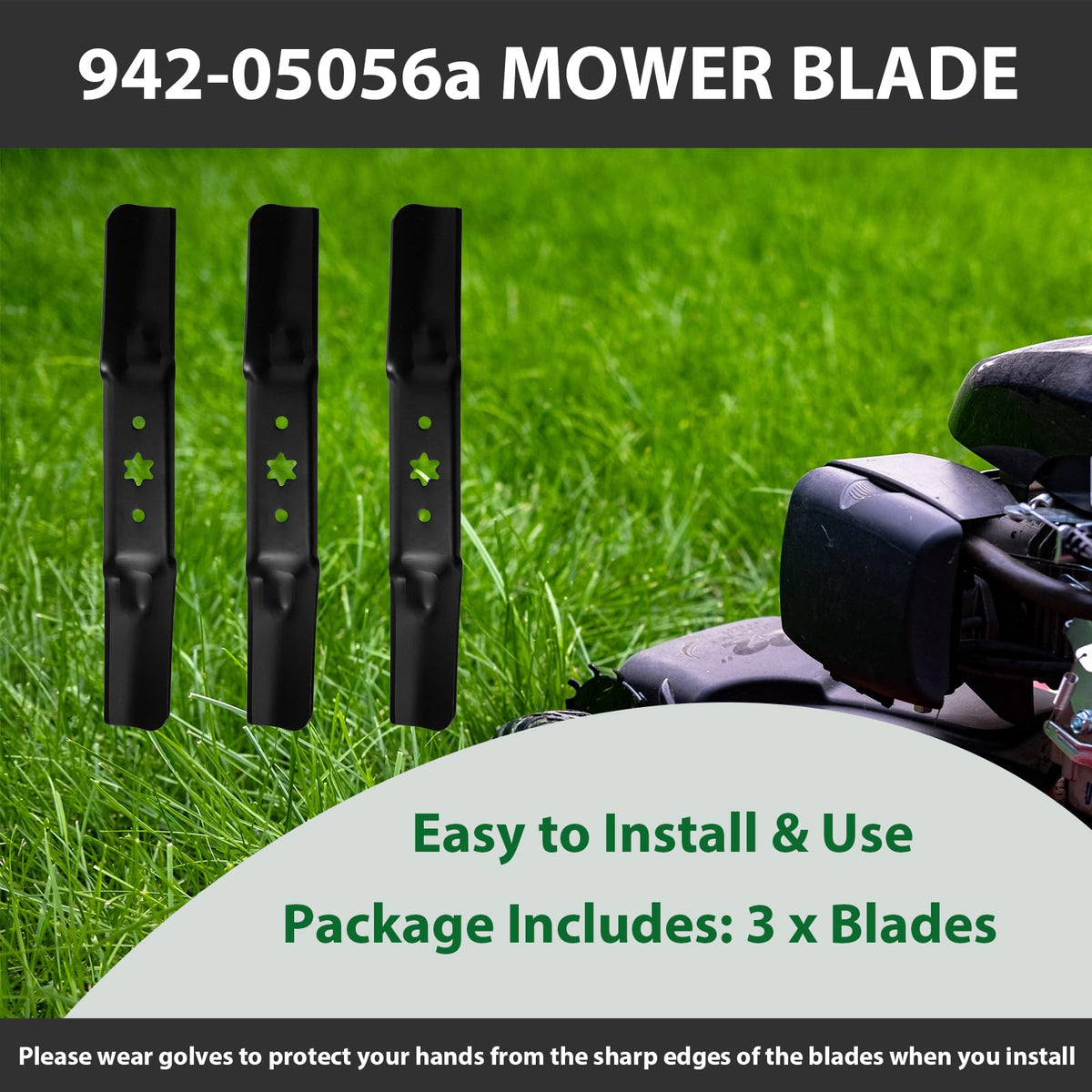Zalana Troy-Bilt Mustang 54xp lift blade demonstrates deck-wide coverage.