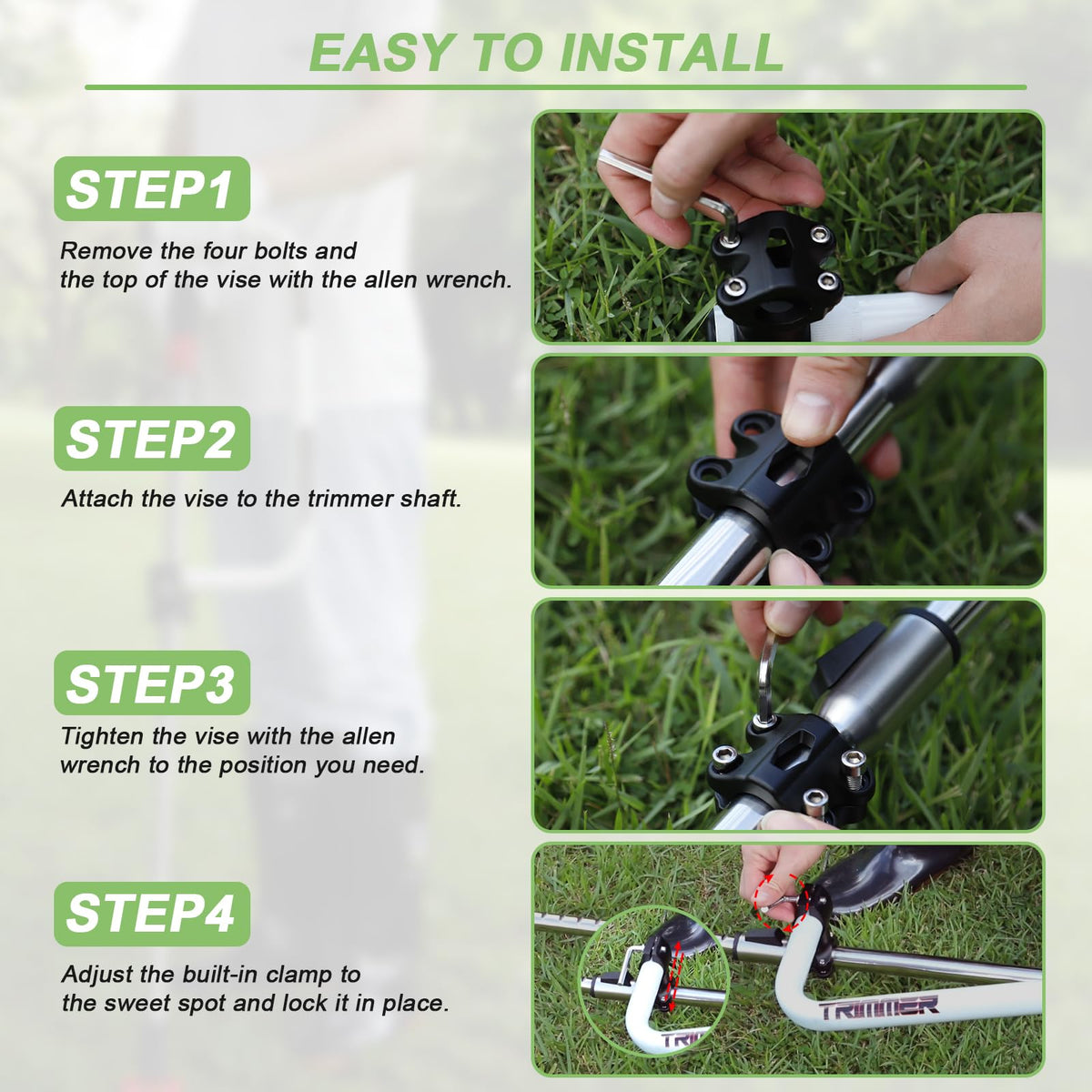 zamazi weedeater handle helps you stand up straighter while trimming