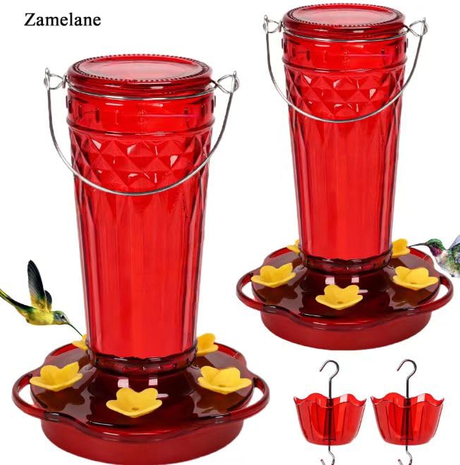 Zamelane 5-port feeder invites several hummingbirds to feed together.