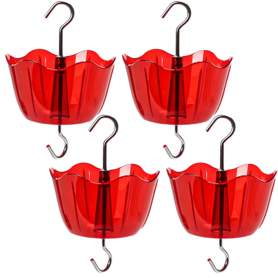 Zamelane ant moat for hummingbird feeders, four-pack, keeps ants away from nectar