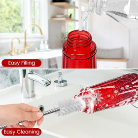 Zamelane red glass feeder perch provides resting spots for hummingbirds.