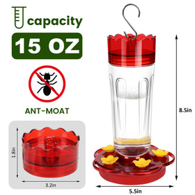 Zamelane feeder showing five feeding ports and perches for multiple hummingbirds.