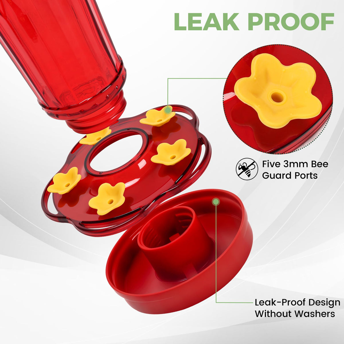 Zamelane hummingbird feeder with ant moat deters pests while feeding.