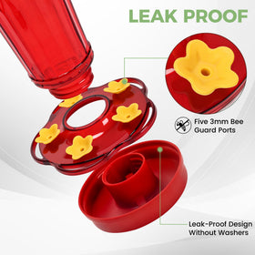 Zamelane hummingbird feeder with ant moat deters pests while feeding.
