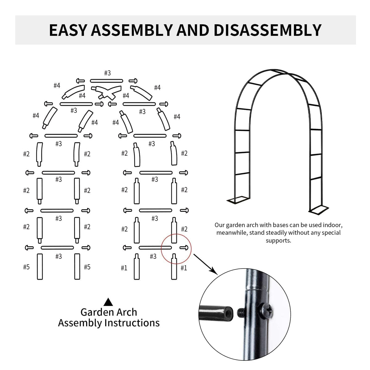 ZANGEROI arch assembly is easy with pre-cut and pre-drilled tubes.