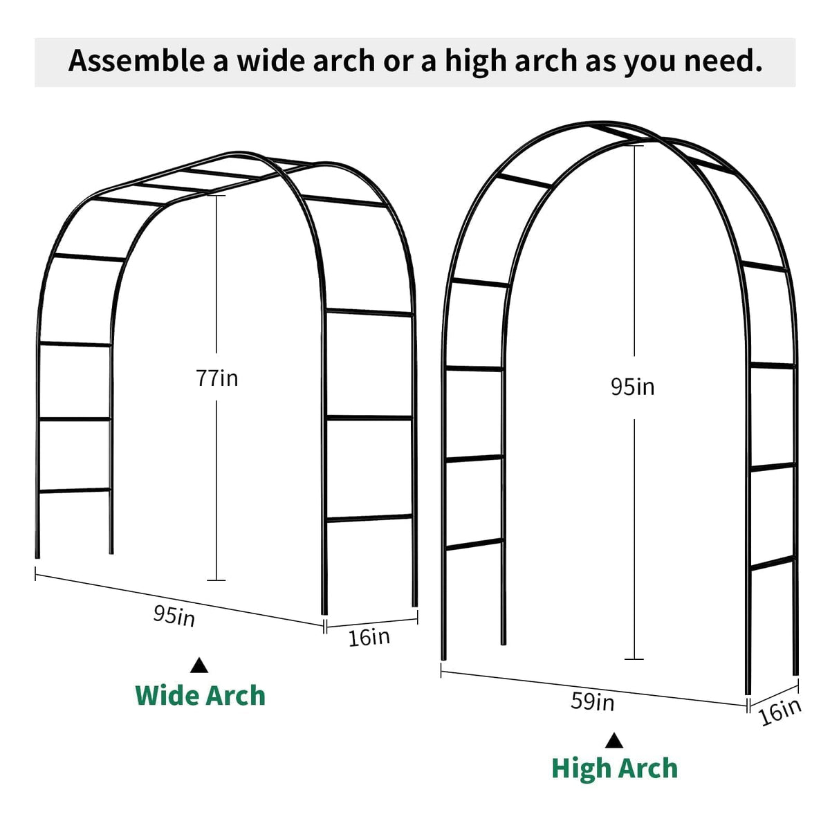 ZANGEROI arch features weatherproof finish for outdoor durability.