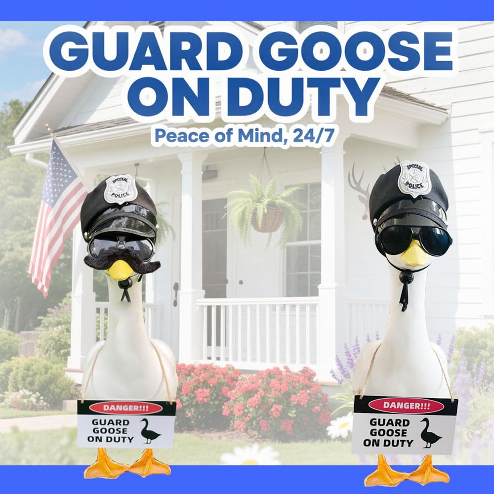 ZANOLY goose eyeglasses complete the look for yard statues, adding whimsy.