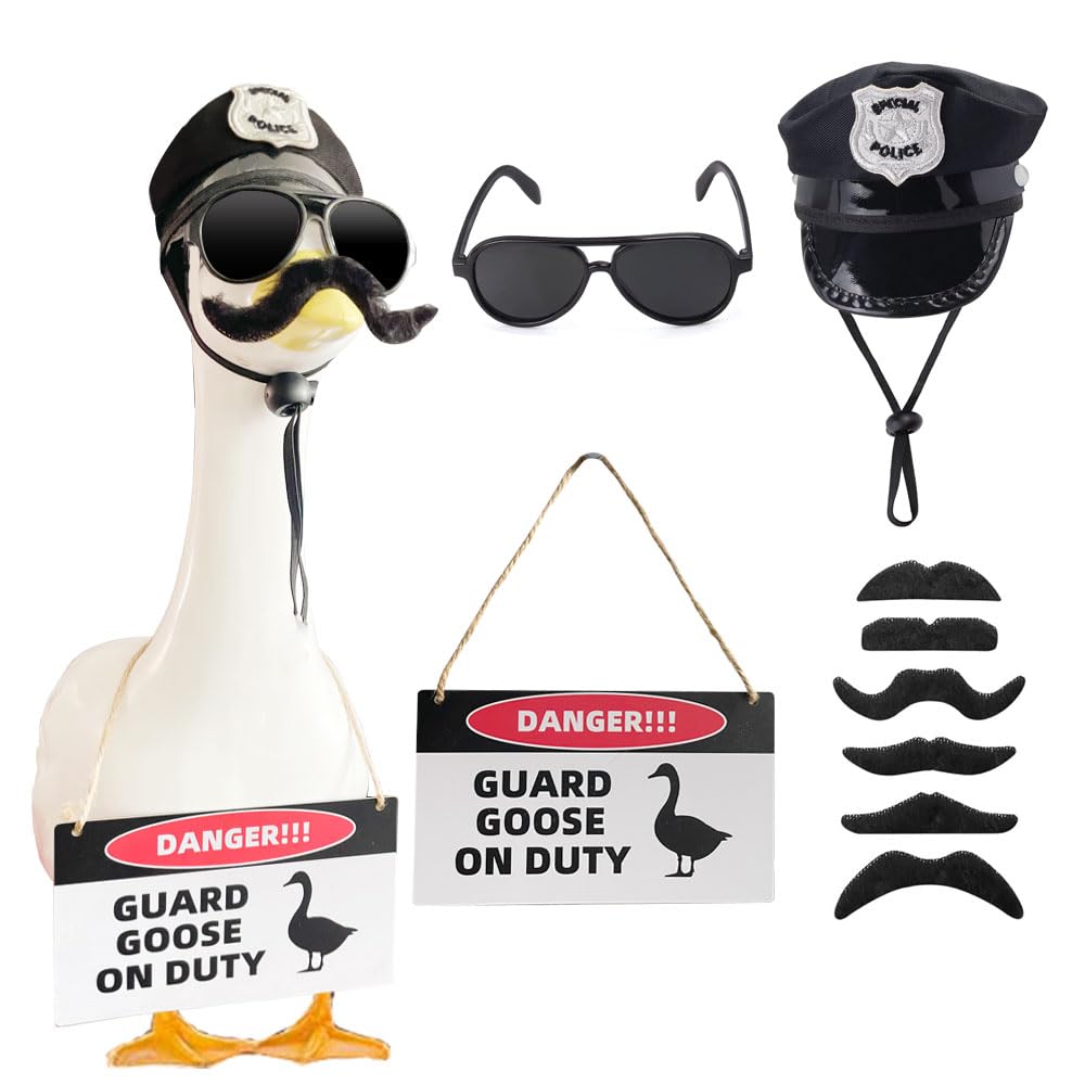 ZANOLY goose police hat accents porch goose outfits, boosting curb appeal.