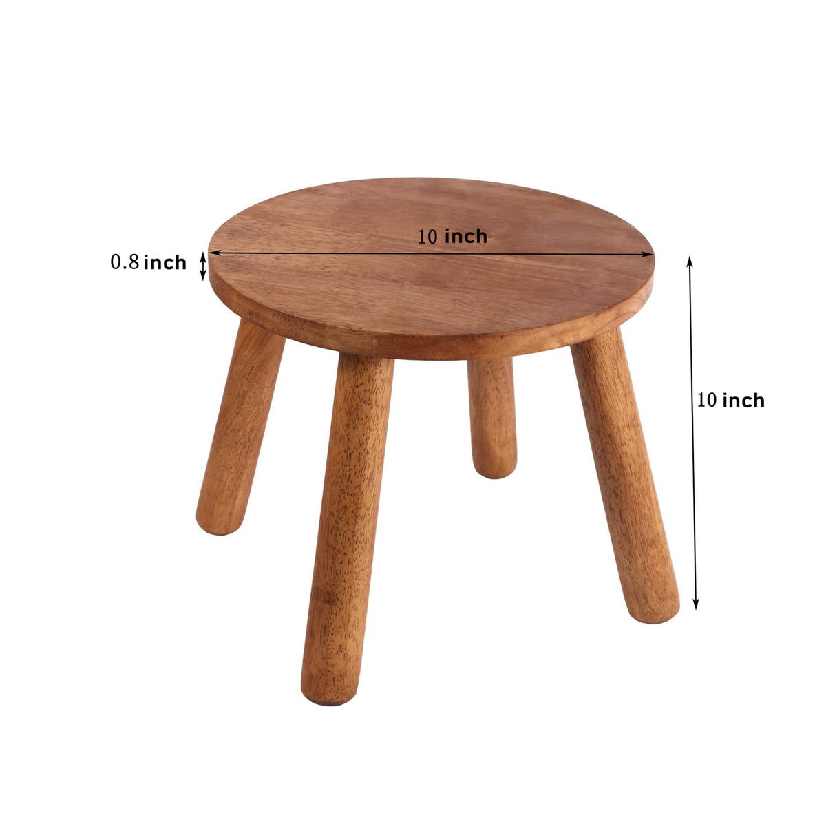 Zaowofires wooden stool doubles as a small table near sofa or bed.