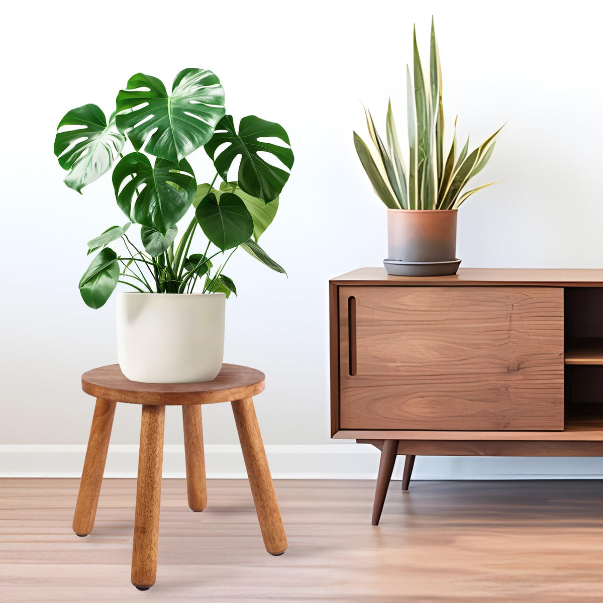 zaowofires plant stand stool side angle, ideal for elevating indoor plants
