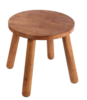 zaowofires round wooden stool top view, durable rubber wood for daily use