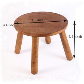 Zaowofires walnut plant stand stool, compact indoor greenery holder