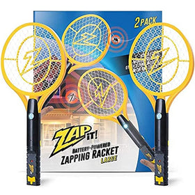 Zap It bug zapper racket activated with 3,500-volt grid for instant insect control.
