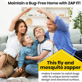 Zap It bug zapper racket ideal for backyard parties and camping trips.