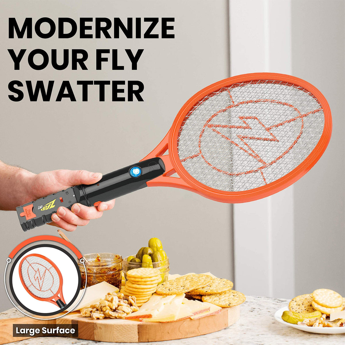 ZAP IT! triple-layer safety mesh reduces accidental zapping during use.