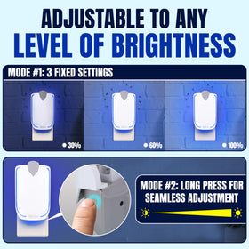Zaperly fruit fly trap night-light mode with soft glow