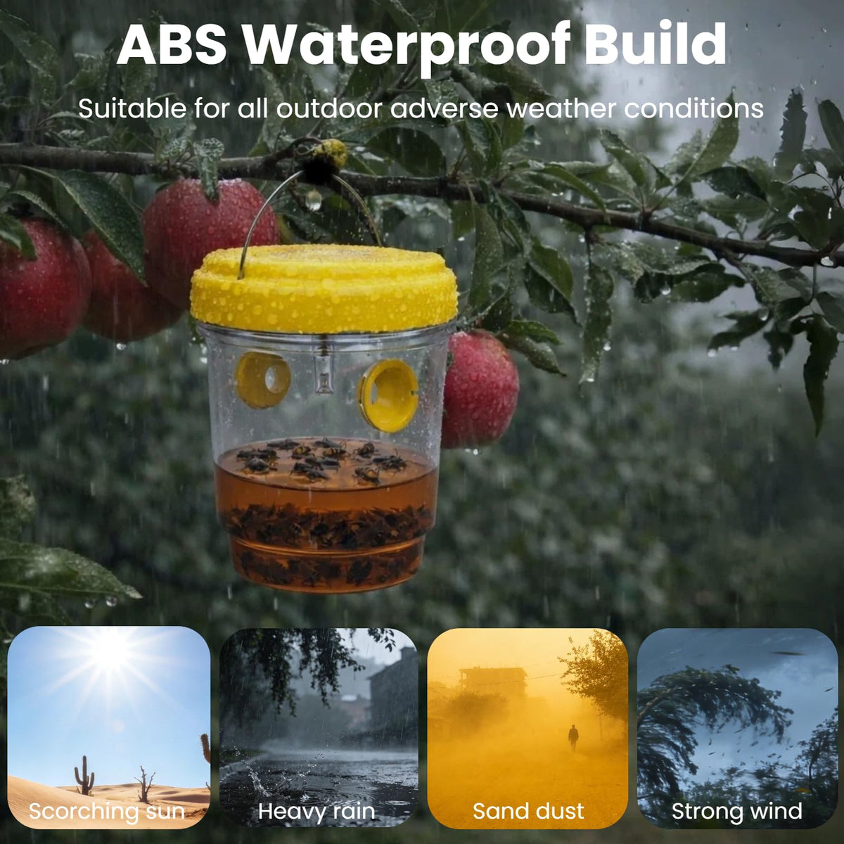 Durable ABS and PP materials withstand outdoor weather