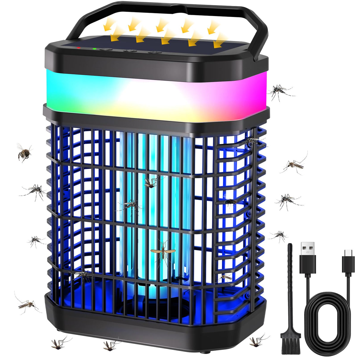 Zapguru solar bug zapper front view for patios and gardens