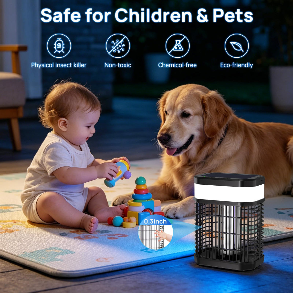 Zapguru blue night light mode for outdoor ambiance