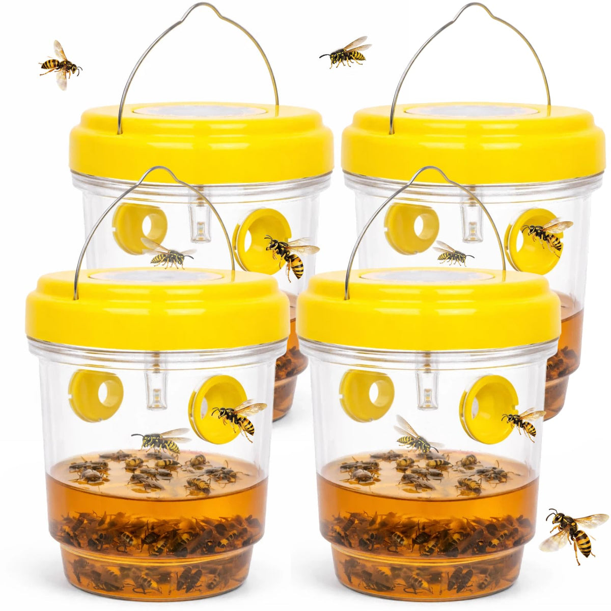 Zapguru upgraded wasp trap hanging outdoors for reliable control