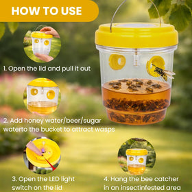 Sturdy snap-fit hanging hook on a Zapguru wasp trap