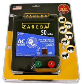 Close-up of Zareba EAC50M-Z cabinet wiring for secure connections.
