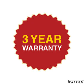 UL-listed Zareba EAC50M-Z with warranty labeling.