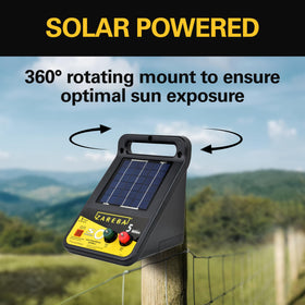 Zareba ESP5M-Z mounted on a post for sun exposure.