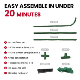 ZATRO cucumber trellis supports upward growth for cucumbers, beans, and grapes.