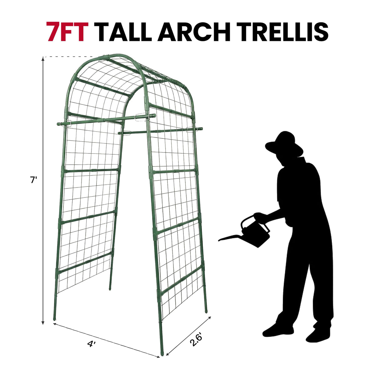 ZATRO metal trellis close-up shows 0.79-inch tube for strength