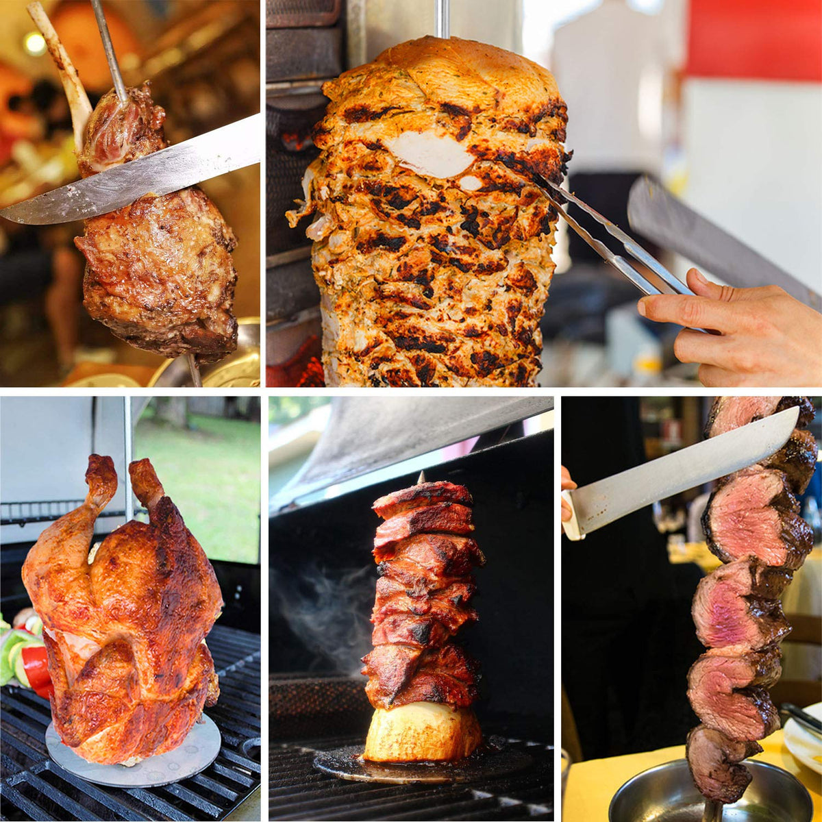 ZAUGONTW vertical skewers grill assembled base for easy storage