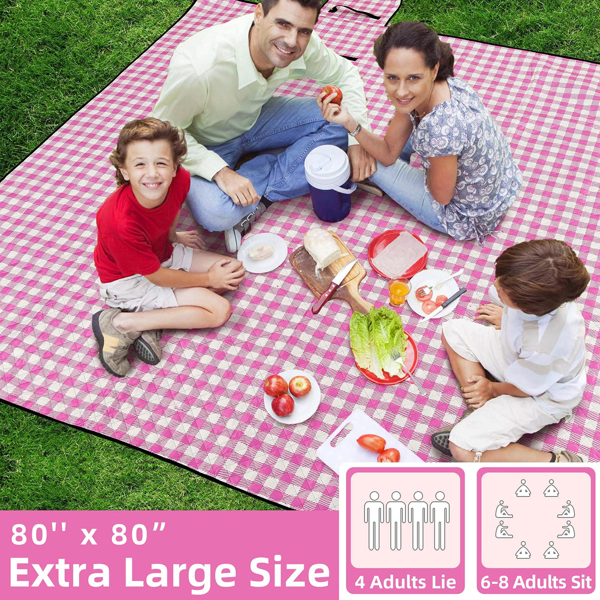 ZAZE 5-layer picnic blanket shows durable construction for grass and sand