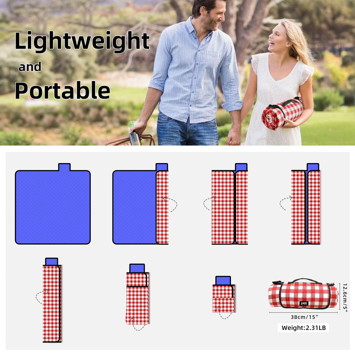 ZAZE picnic blanket beach-park-use ideal for picnics and outdoor events.