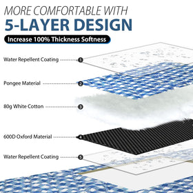 ZAZE blanket folds compactly with Velcro for easy transport.