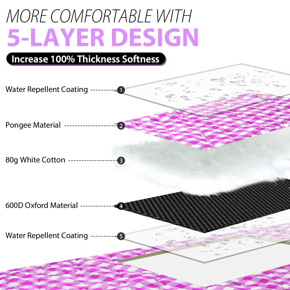 ZAZE picnic blanket waterproof backing keeps surfaces dry during use