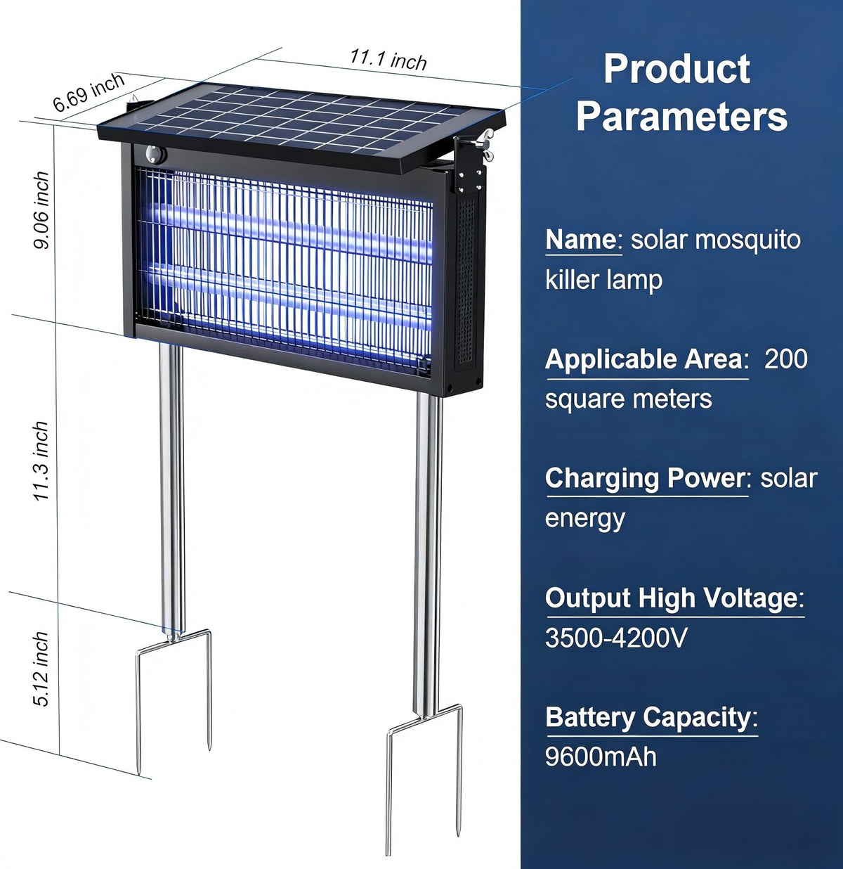 ZBNMY Bug Zapper with solar panel charges quickly for continuous use.
