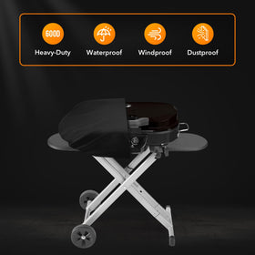 ZBXFCSH grill cover on RoadTrip LXE 285 provides secure weather protection.