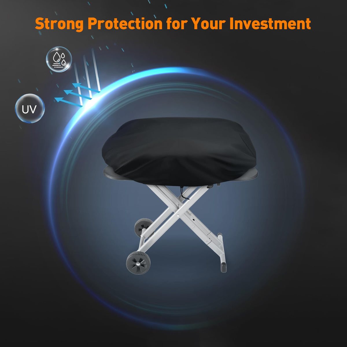 ZBXFCSH grill cover on Smoke Hollow 205 TableTop protects compact grills.
