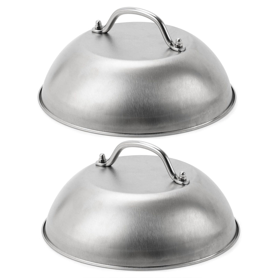 ZBXFCSH 9-inch cheese dome on griddle for quick melt and even heat
