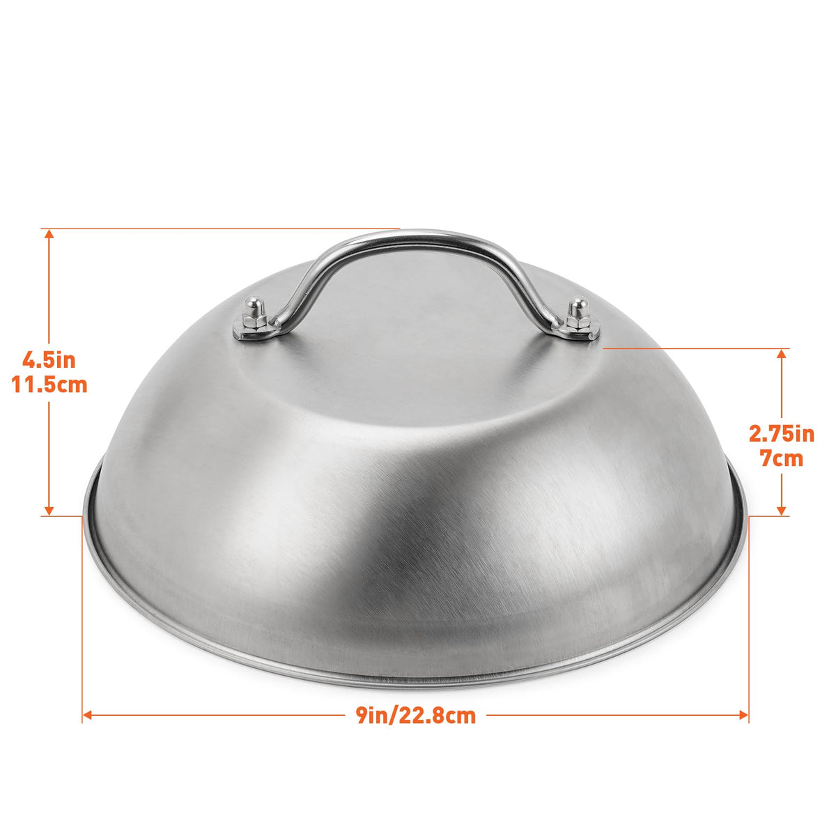ZBXFCSH 2-pack flat-top griddle domes in stainless steel