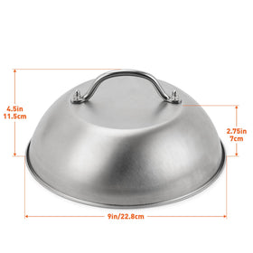 ZBXFCSH 2-pack flat-top griddle domes in stainless steel