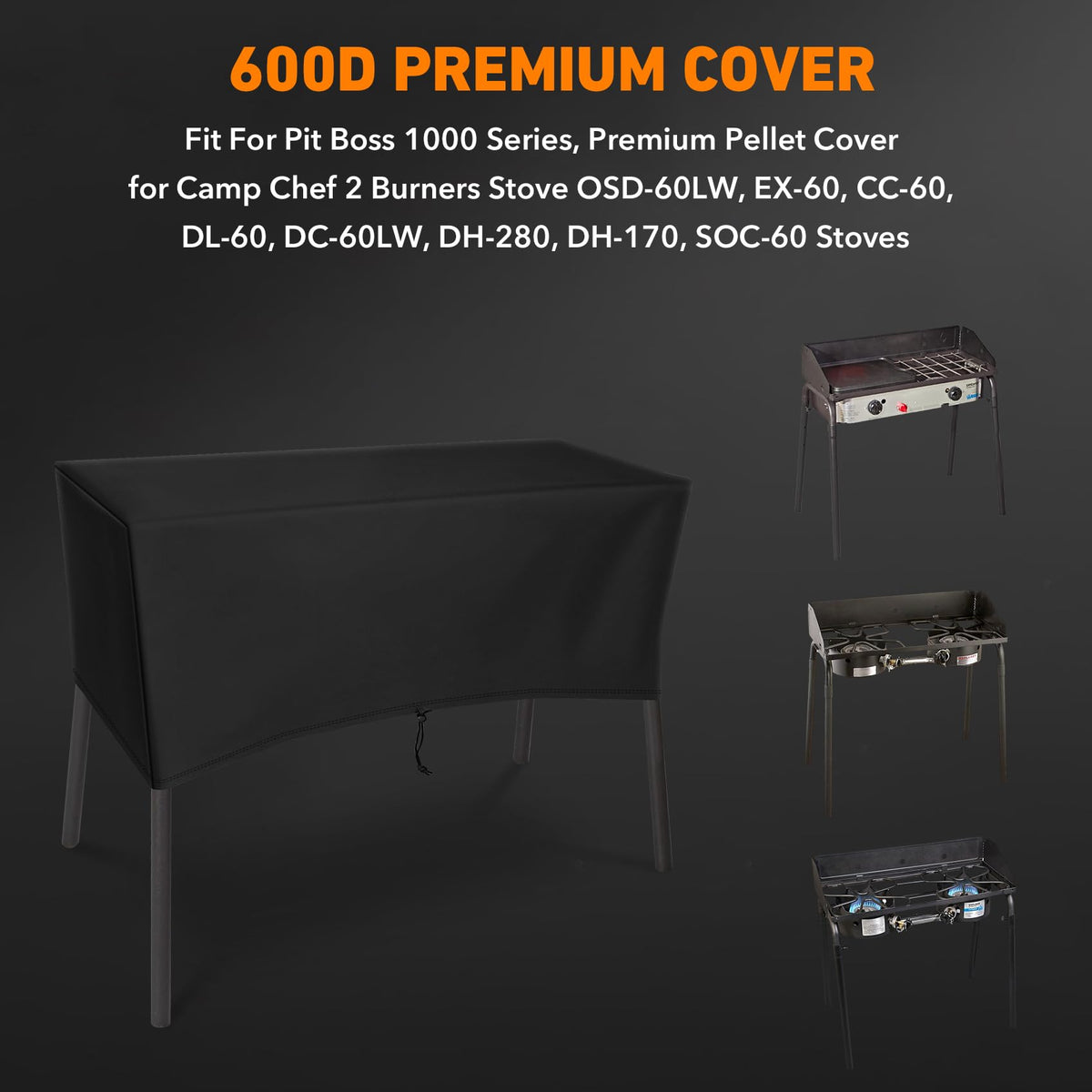 ZBXFCSH patio cover for Camp Chef EX-60 shielding stove from weather outdoors