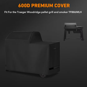 ZBXFCSH cover on Traeger BAC761 Woodridge shows waterproof seams and durable material.