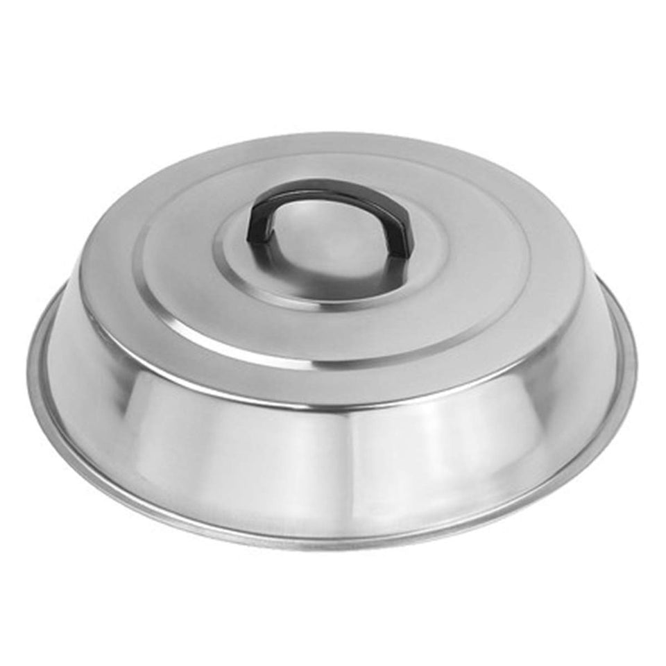 ZBXFCSH griddle dome covers 12 inch surface for even heating and reduced splatter.