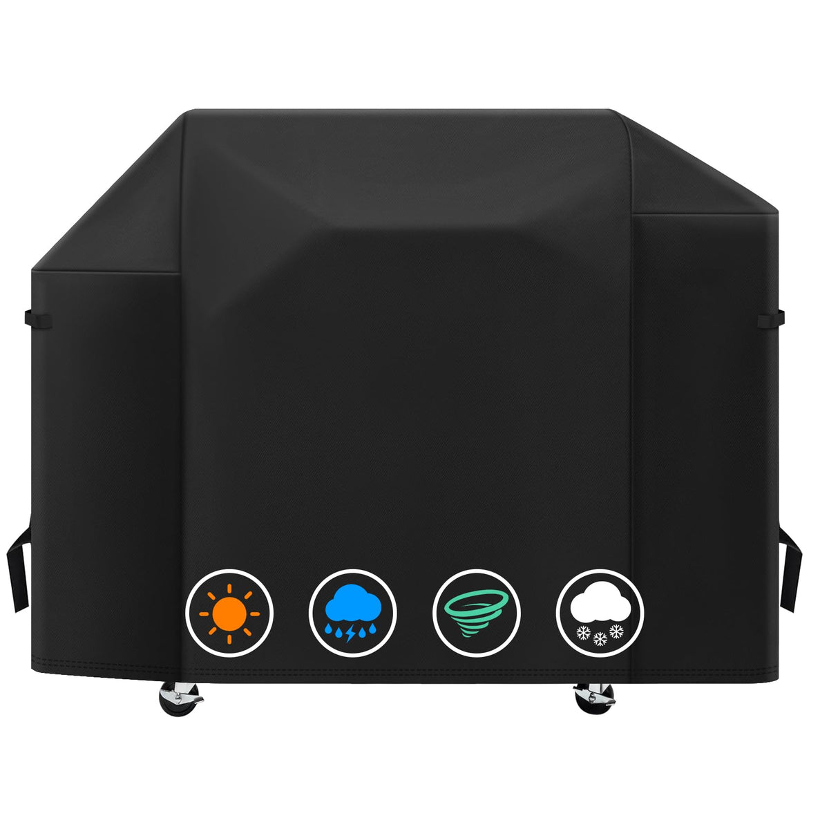 ZBXFCSH heavy-duty cover on Traeger Silverton 810, front view, full-length protection