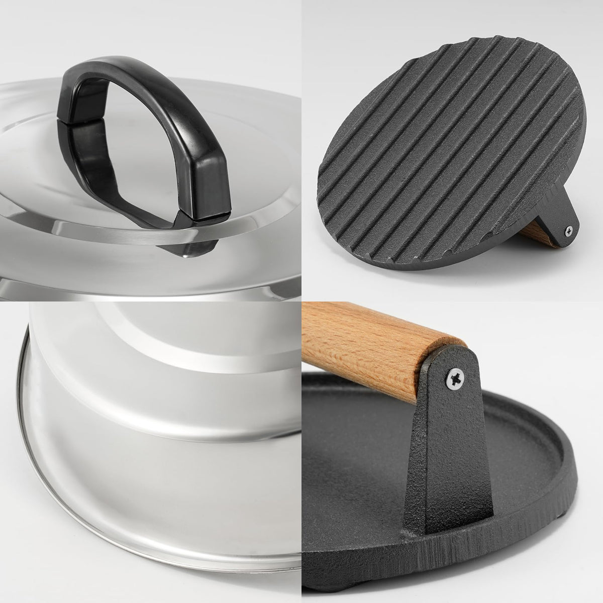 ZBXFCSH wooden-handle dome stays cool during grilling